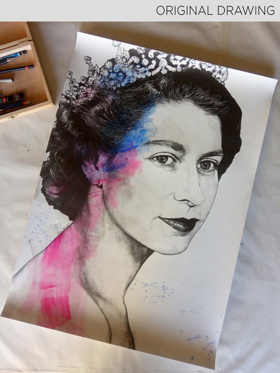 Queen Elizabeth II realistic portrait