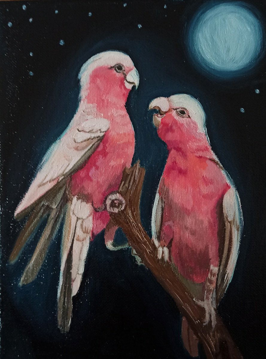 Photorealistic Animal Oil Painting By Laura Muolo, 7 X 9", The Lovers, Original Artwork