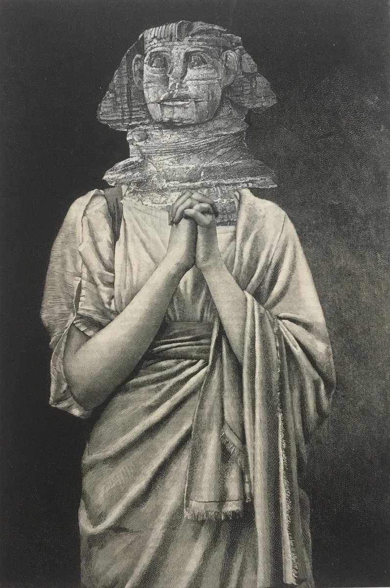 Surrealistic Portrait Collage By Tudor Evans, 6 X 9", Sphinx, Original Artwork