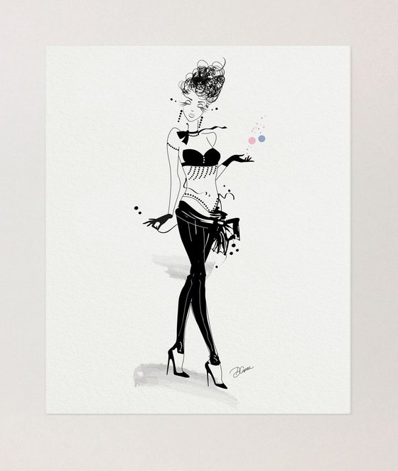 Dancers - Drawings - Set of 4 Artworks - Fashion Illustration