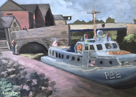 Rhine Patrol, an ex US Navy patrol boat, painting