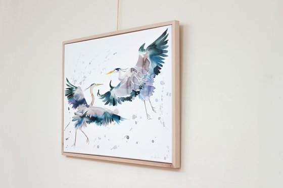 Herons in Flight No. 8