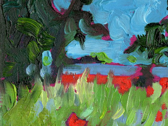 Poppies in the Long Grass - Miniature Landscape