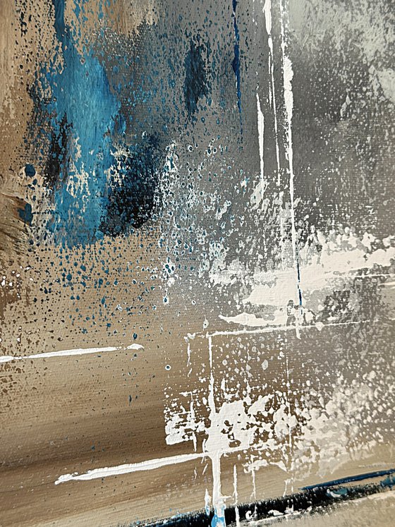 Azure Tidal Layers-Blue landscape