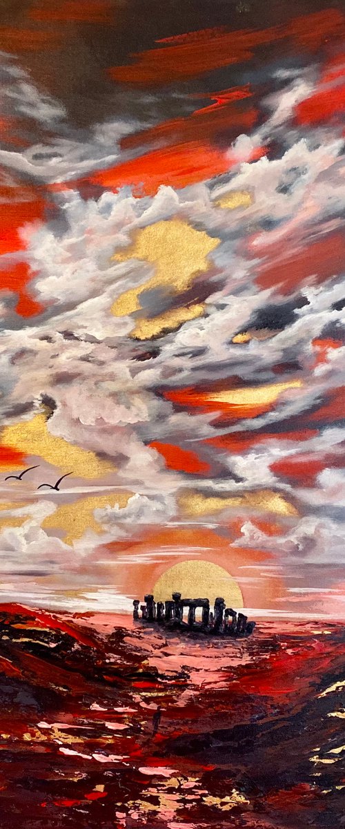 Stonehenge Golden Sunrise by Marja Brown