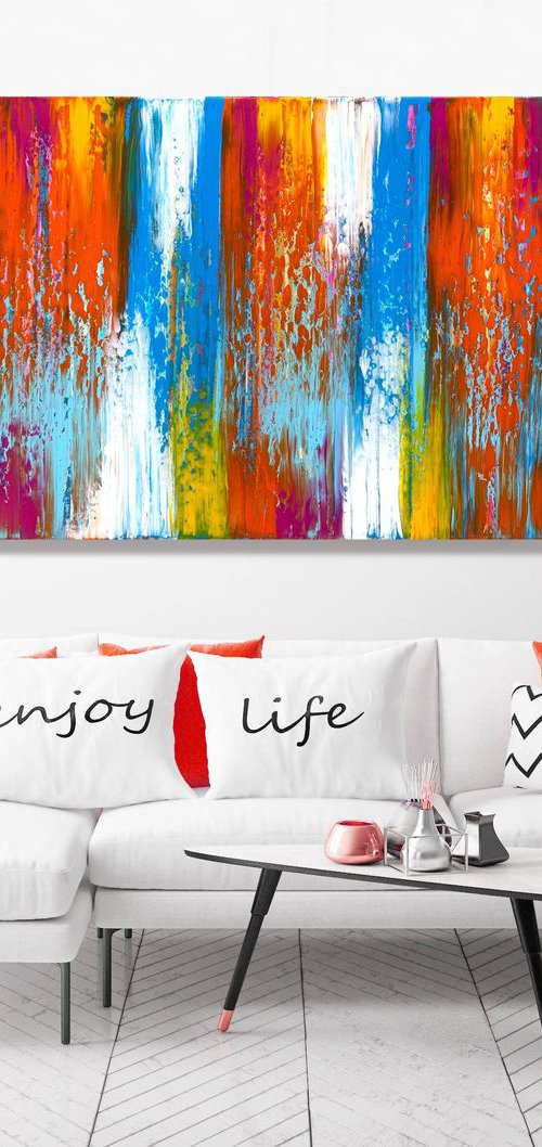 Lifetime Moments - LARGE, MODERN, ABSTRACT ART – EXPRESSIONS OF ENERGY AND LIGHT. READY TO HANG! by Julijana Ravbar