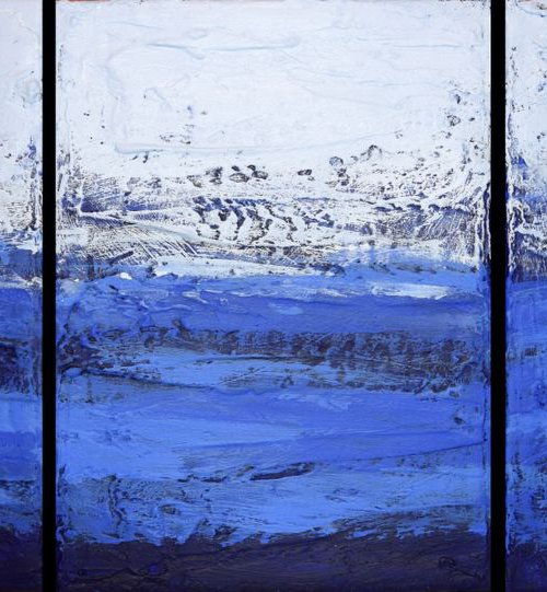 Ultramarine Blue Triptych by Stuart Wright