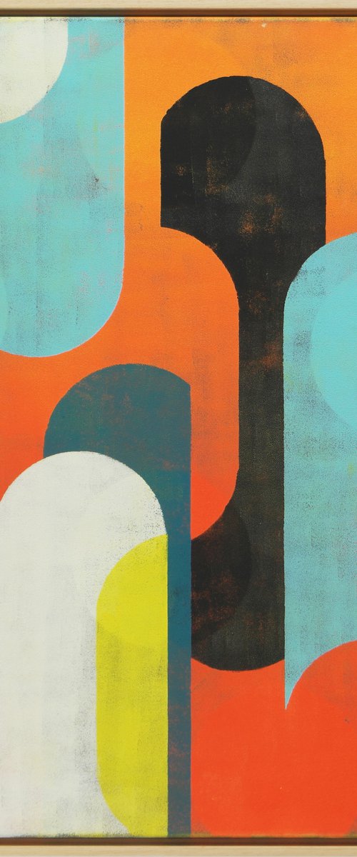 Traffic Warm Sunny and Blue - Incl Frame - 85x85 cm - Pop Art Painting - Ronald Hunter 3J by Ronald Hunter