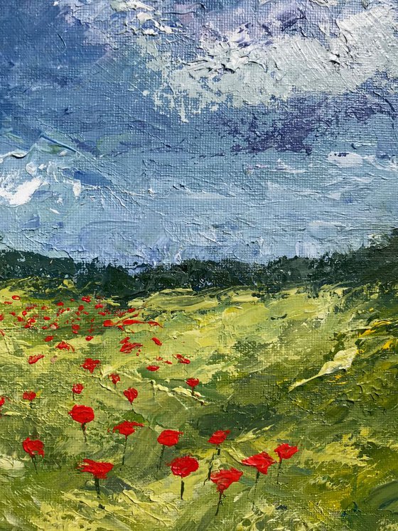 Poppy Meadow - Oil Painting