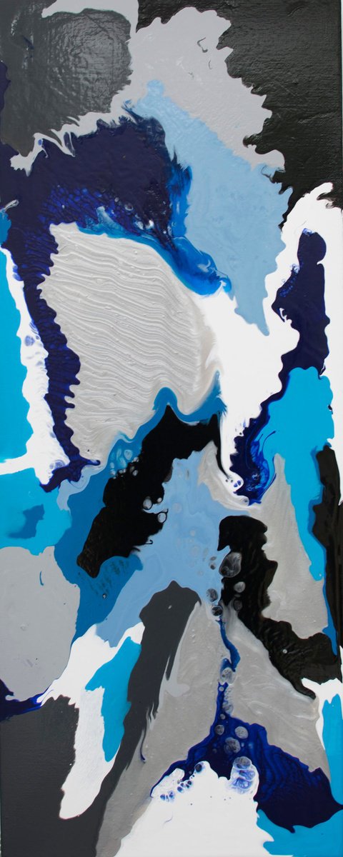 Abstract Acrylic Painting By Km Arts, 12 X 30", Rise Of Athenia, Original Artwork