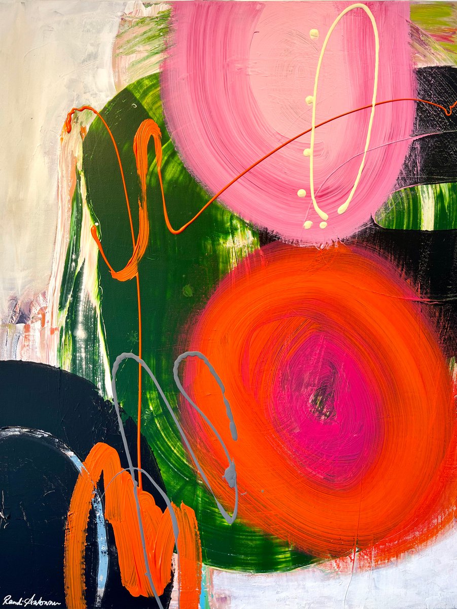 Organic Abstract Acrylic Painting By Randi Antonsen, 28 X 35", Pinch Me, Original Artwork