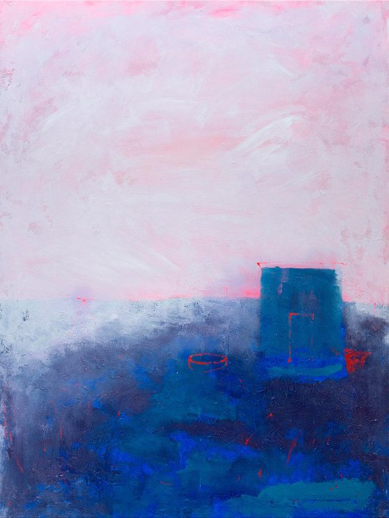 Blue fog in a red field