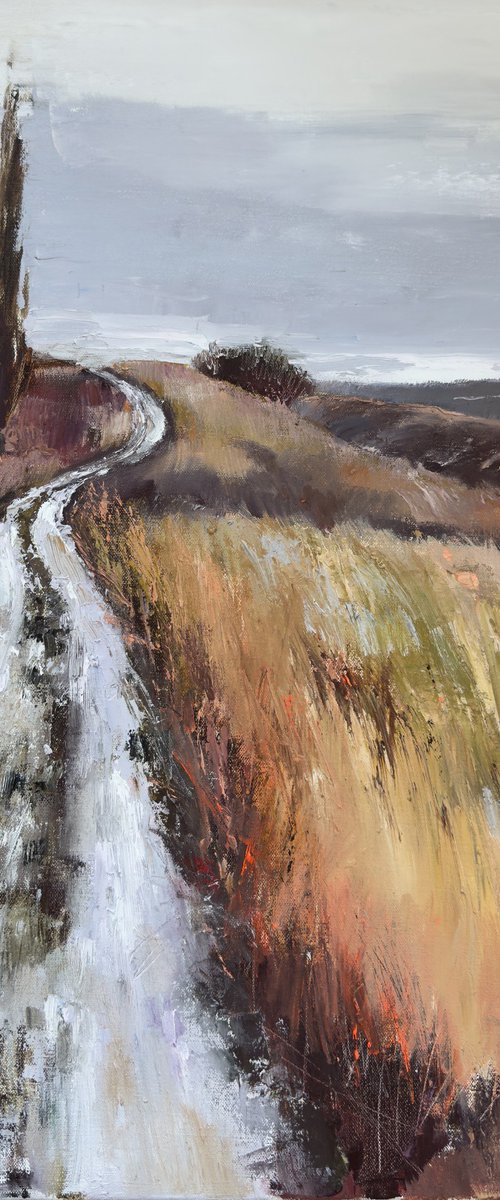 Landscape. Road through a field by Olha Laptieva