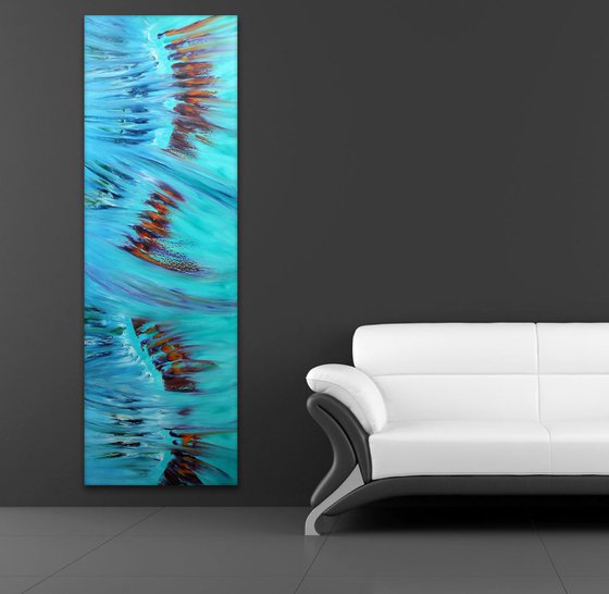 Spring - 40x120 cm, LARGE XL, Original abstract painting, oil on canvas