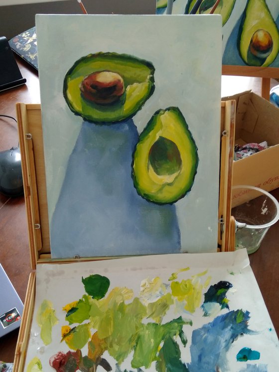 Halved avocado