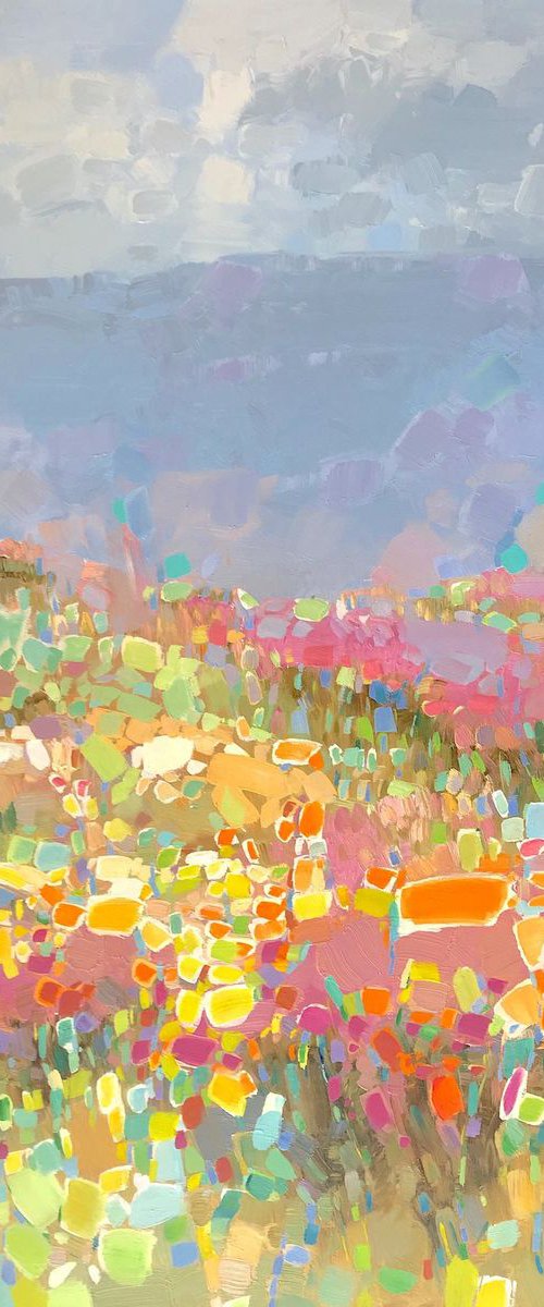 Meadow Hills, Landscape oil painting, One of a kind, Signed, Handmade artwork by Vahe Yeremyan