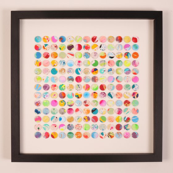 169 Marble dots mixed media collage