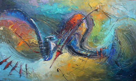 Soul fly, Abstract Oil painting