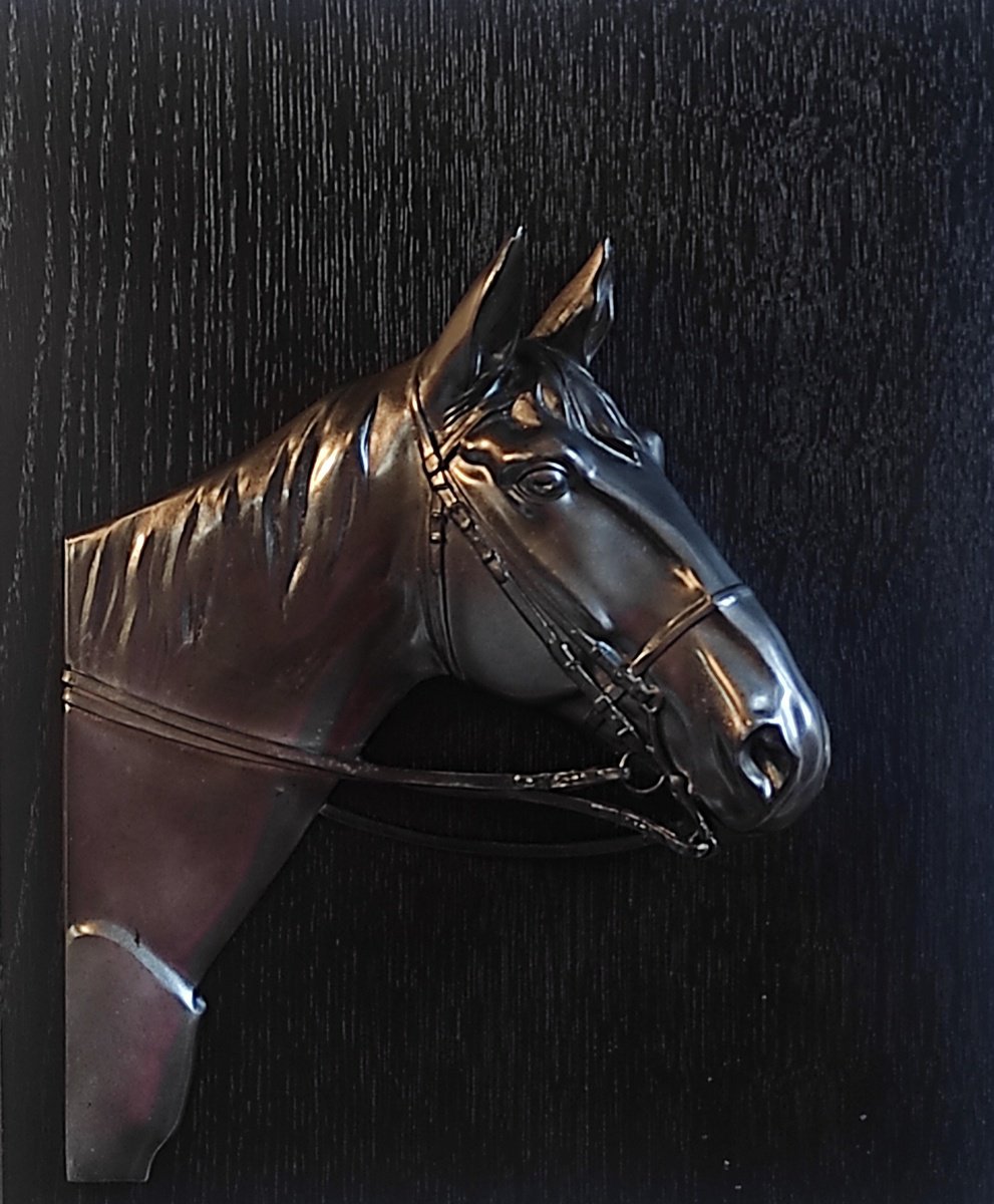 Expressive Animal Relief By Elena Kraft, 10 X 13, Agnes Black Unique Work., Original Artwork