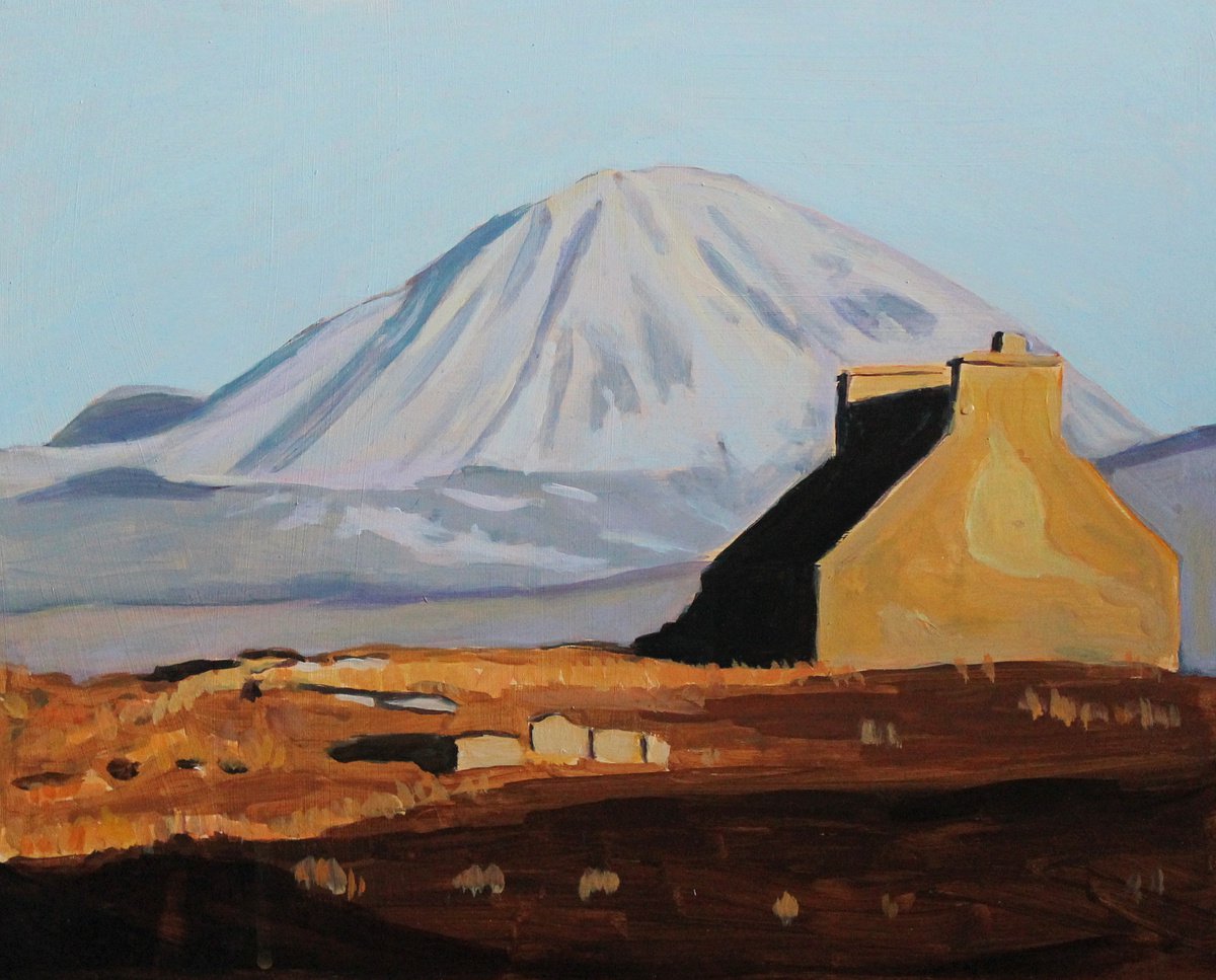 Old Stone Cottage in Front of Errigal (Donegal) by Emma Cownie