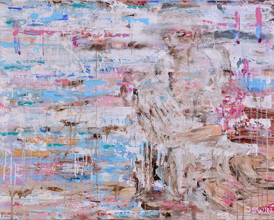 Ibiza girl - People painting Nude 80 x 100 cm by Oswin Gesselli