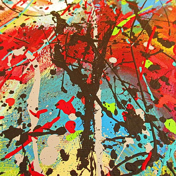 CELEBRATING COLOURS,  J. POLLOCK MODE, XL,  framed