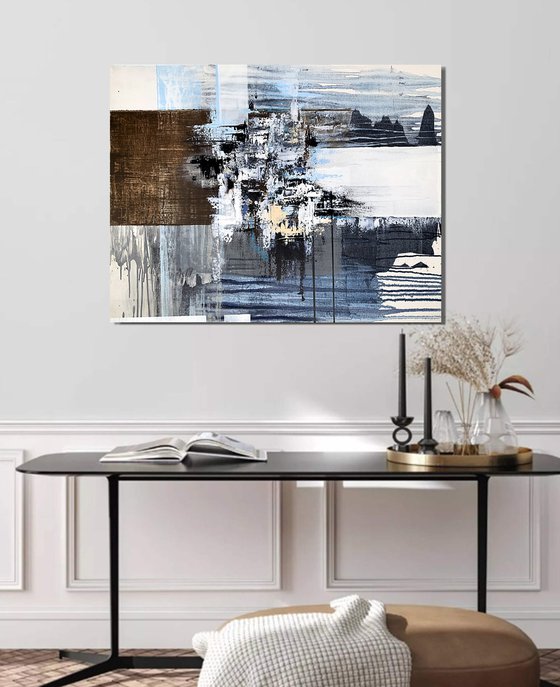 Indigo Umber Abstraction