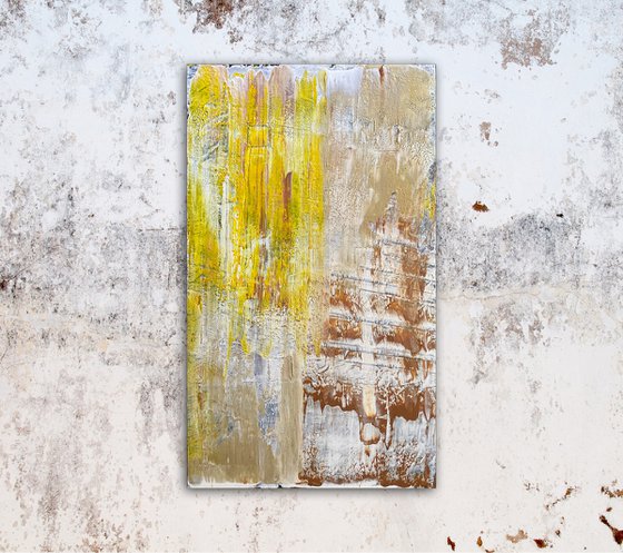 "Slip Slide" - FREE USA SHIPPING - Original PMS Abstract Acrylic Painting On Wood Panel - 13.5" x 23.5"