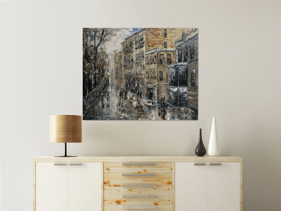 Cityscape (80x100cm, oil painting, ready to hang)