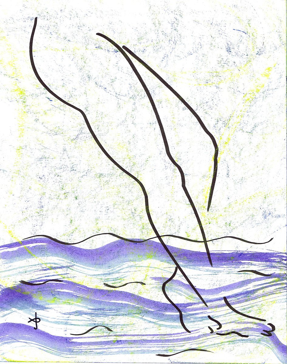 Expressive Animal Painting By David Jones, 11 X 13, Together #2506Y, Original Artwork