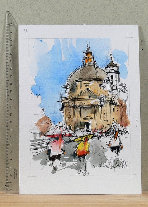 Rome, Watercolor Art