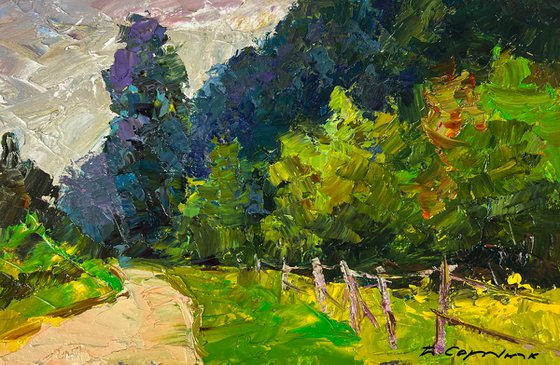 A Road along a Summer Forest
