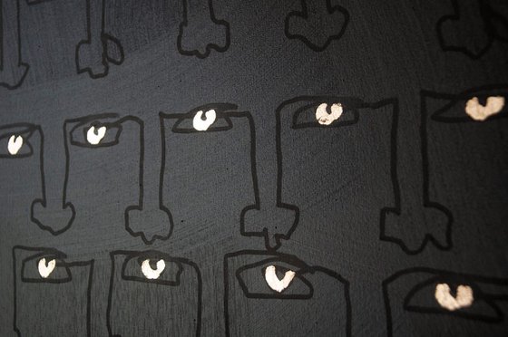Gold in Their Eyes - Black Painting