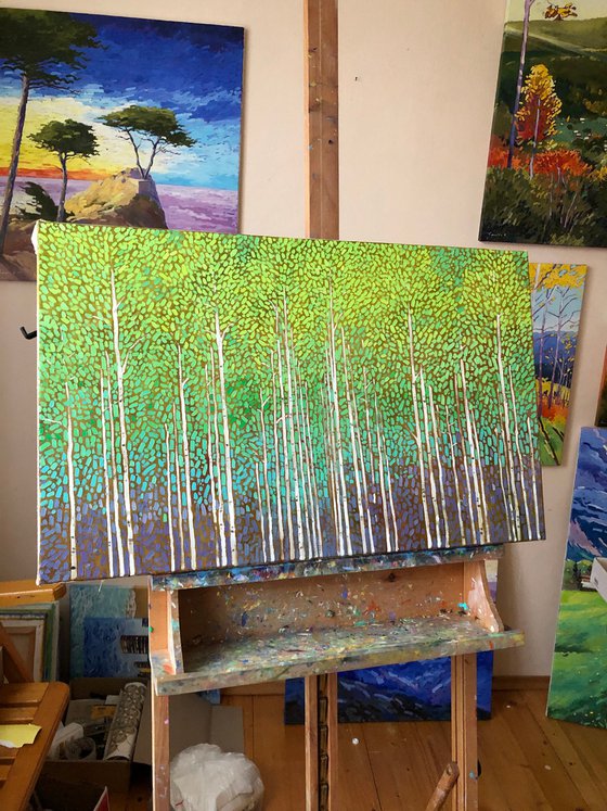 Green birches