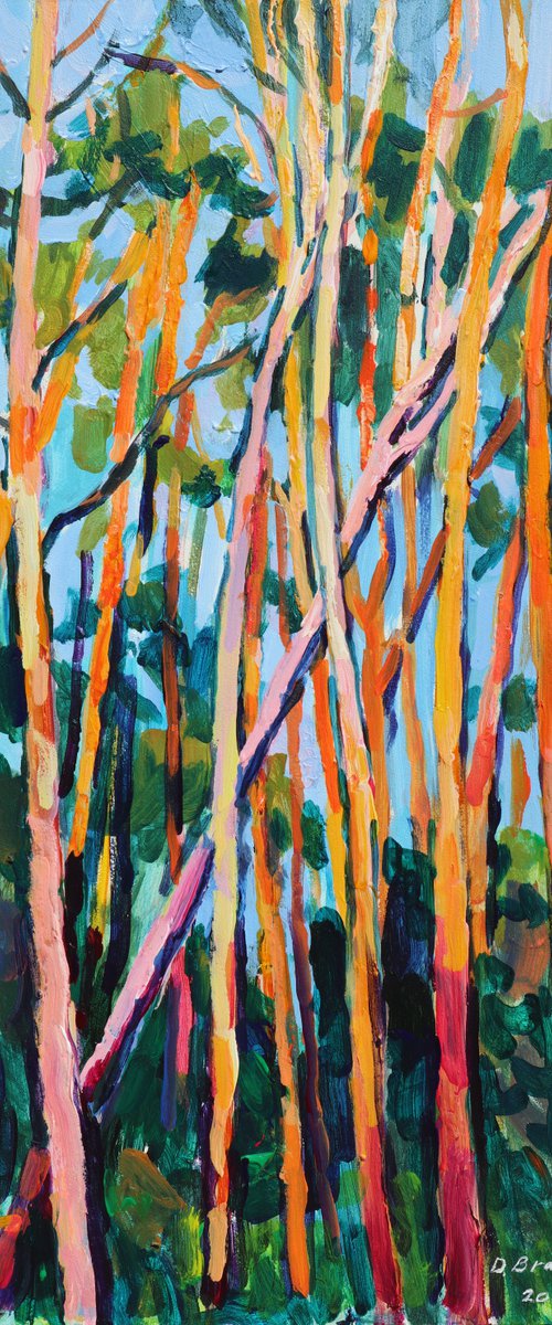 Pines, etude (plein air, original painting) by Dima Braga