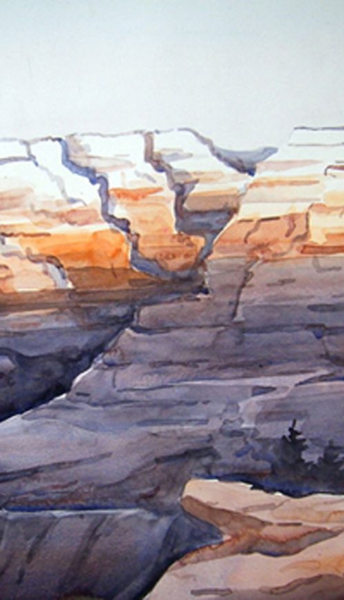 Beauty of Red Canyon - Watercolor Painting by Samiran Sarkar