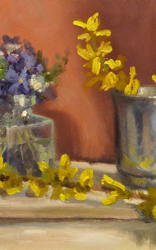 Daisies, Violets and Forcicias by Pascal Giroud