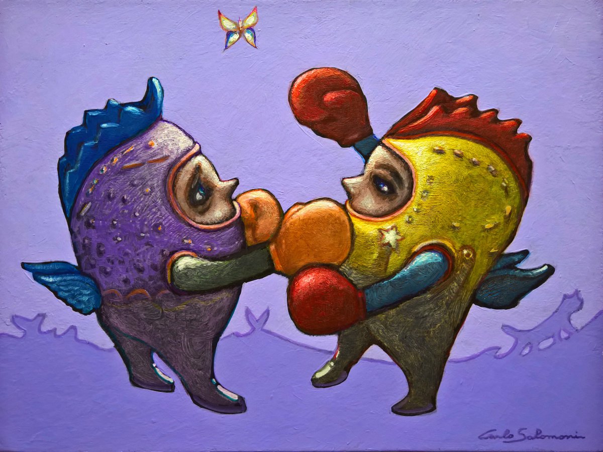 Urban And Pop Portrait Painting By Carlo Salomoni, 16 X 12, Distraction, Original Artwork