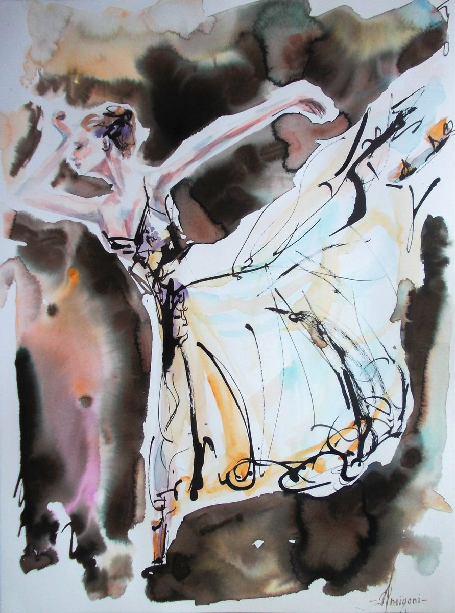 Ballerina Ink Drawing Series by Antigoni Tziora
