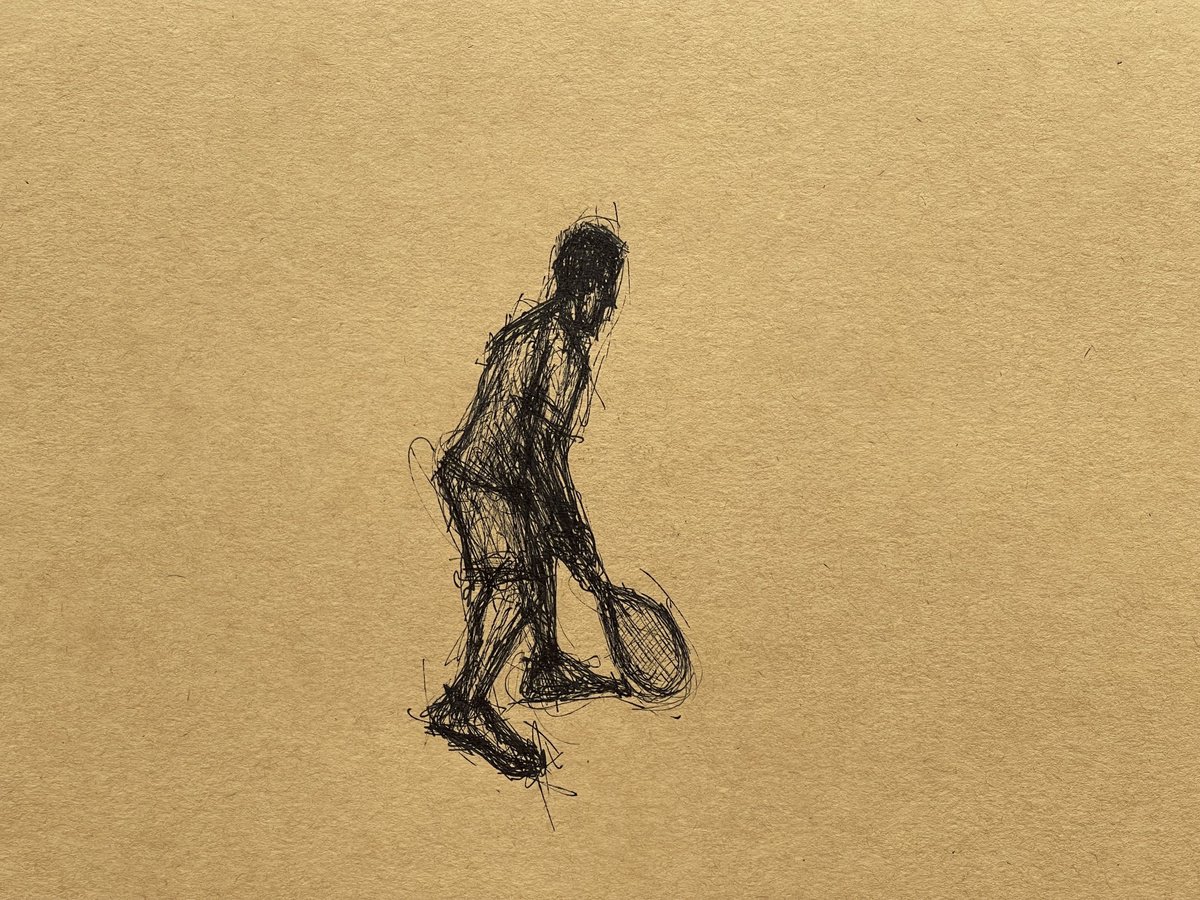 Expressive Portrait Ink Drawing By David Lloyd, 8 X 6, Service Motion 3, Original Artwork