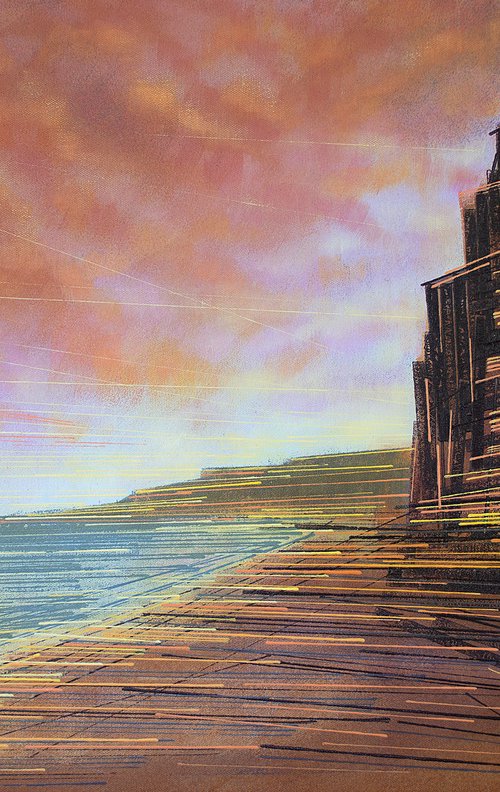 West Bay Cliffs At Sunset by Marc Todd