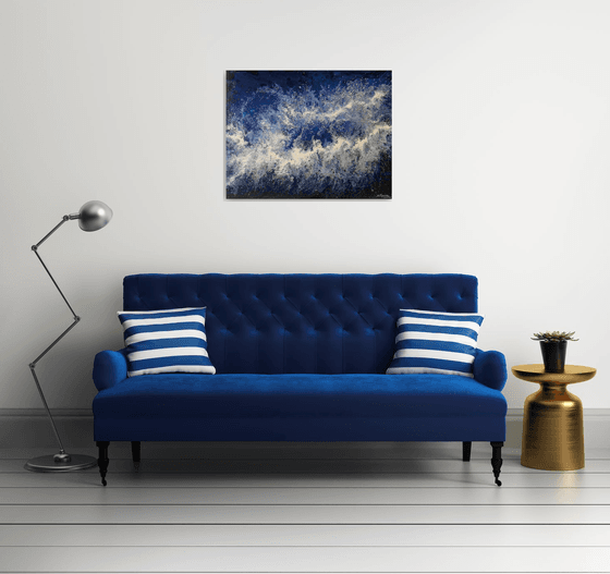 Seascape Painting "Sea Lace" 70 x 90 cm