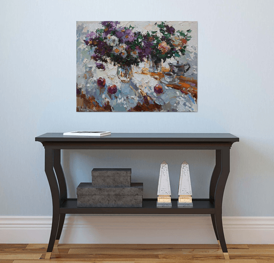 Autumn flowers Still Life Original oil painting
