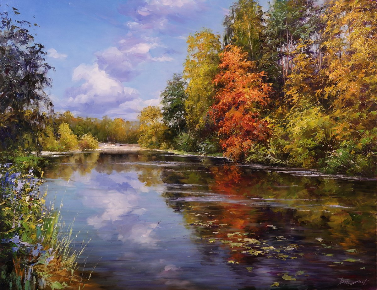 Autumn Lake by Gennady Vylusk