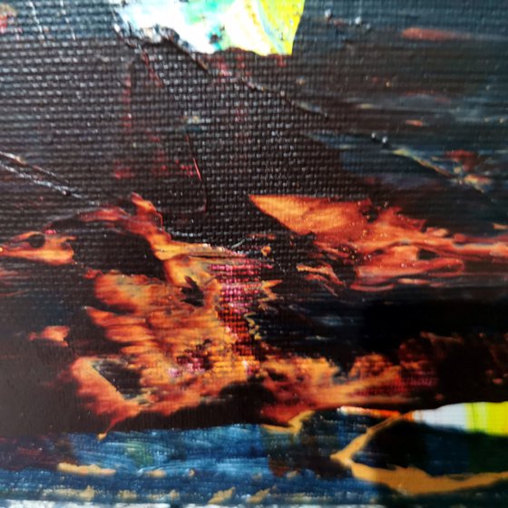 The art signed by Kloska is absolutelly fascinating abstract bold painting Alice dreams