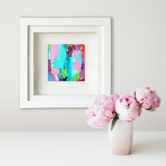 Framed ready to hang mini original abstract #205