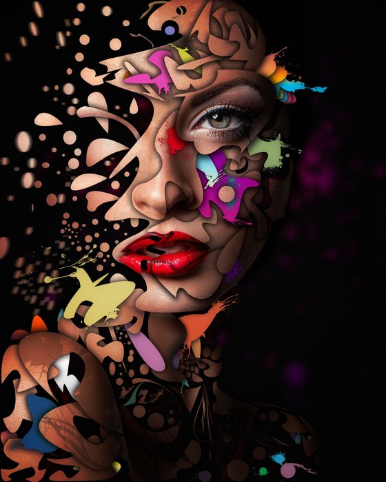 Abstract Portrait No12 - Framed