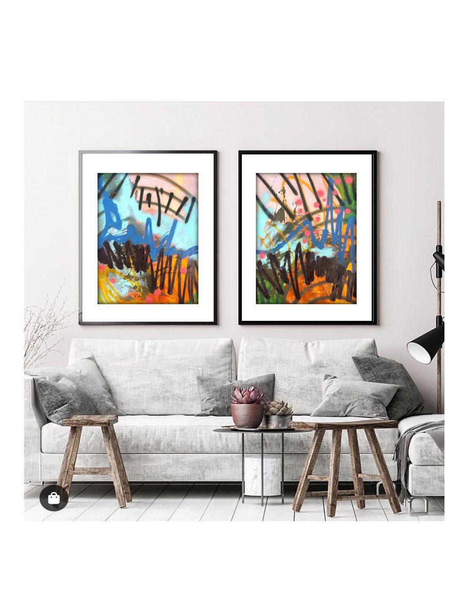 Charged XVI Diptych by Kimberlee Rocca