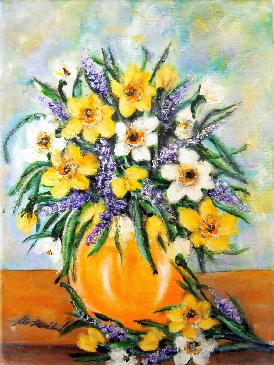 Still life - daffodils 1.. by Emlia Urbankov