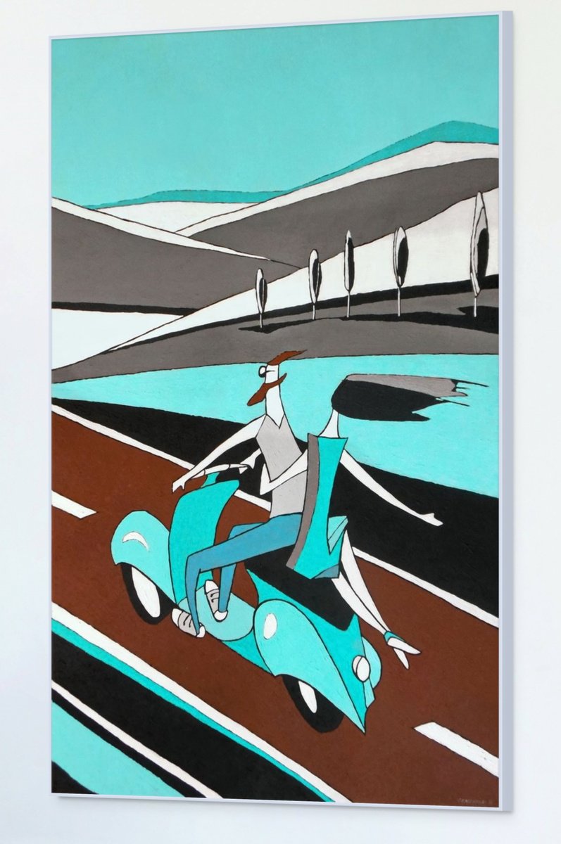 Landscape Acrylic Painting By Evgen Semenyuk, 24 X 39, Menthol Trip, Original Artwork